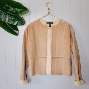 •BANANA REPUBLIC• Faux Suede Fur Shearling Jacket